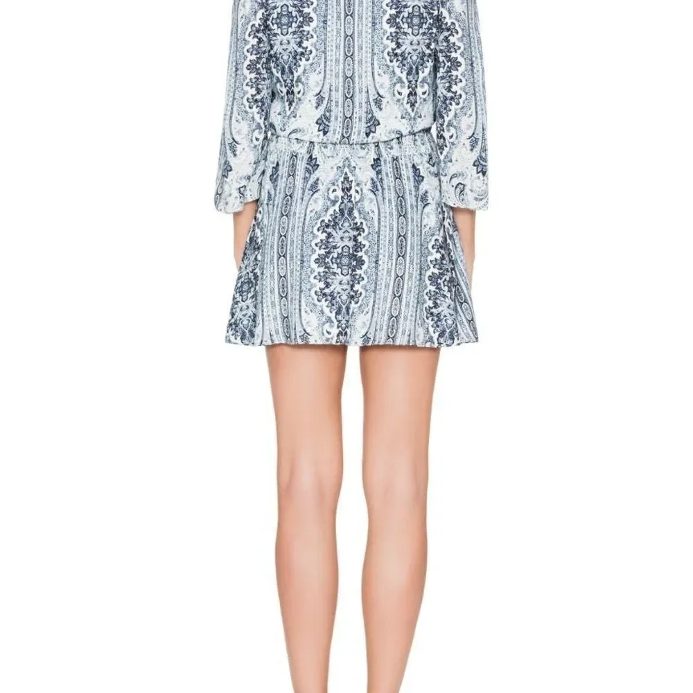 Alice + Olivia Jolene Cold Shoulder Smocked Dress